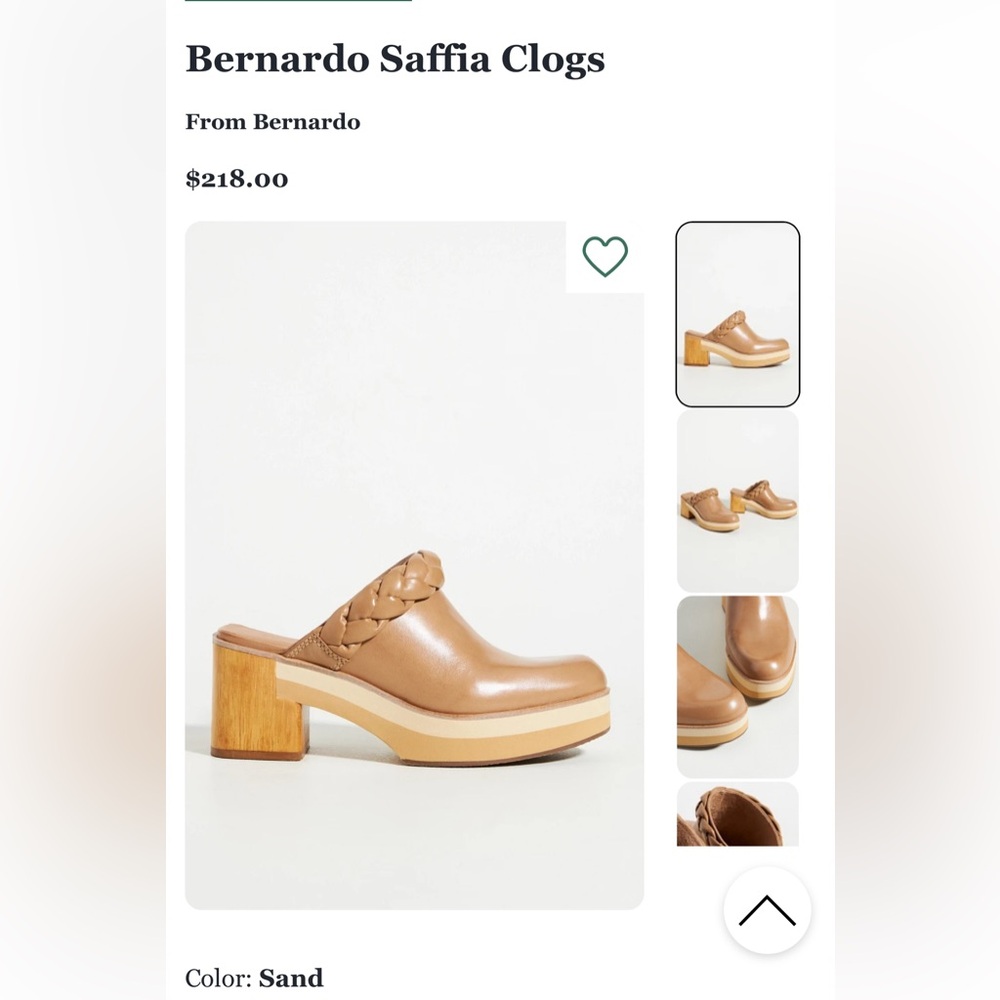 Sale weekend only Anthropologie Bernardo leather wood clog slides in sand  9.5